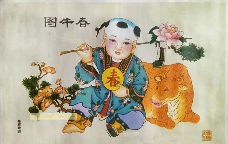 天津杨柳青作品,春牛图,出版年代不祥