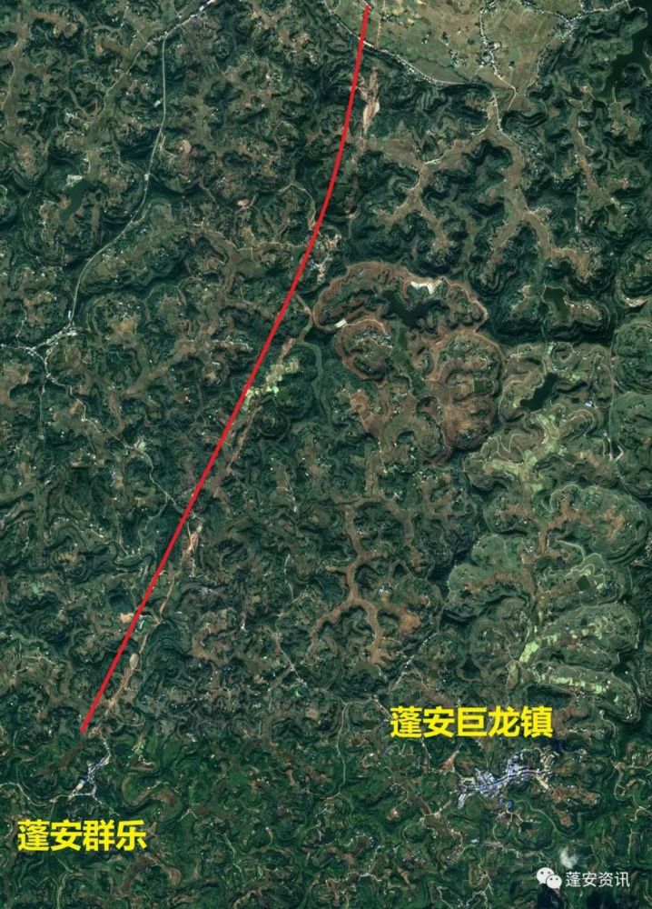 汉巴南高铁蓬安境内路线
