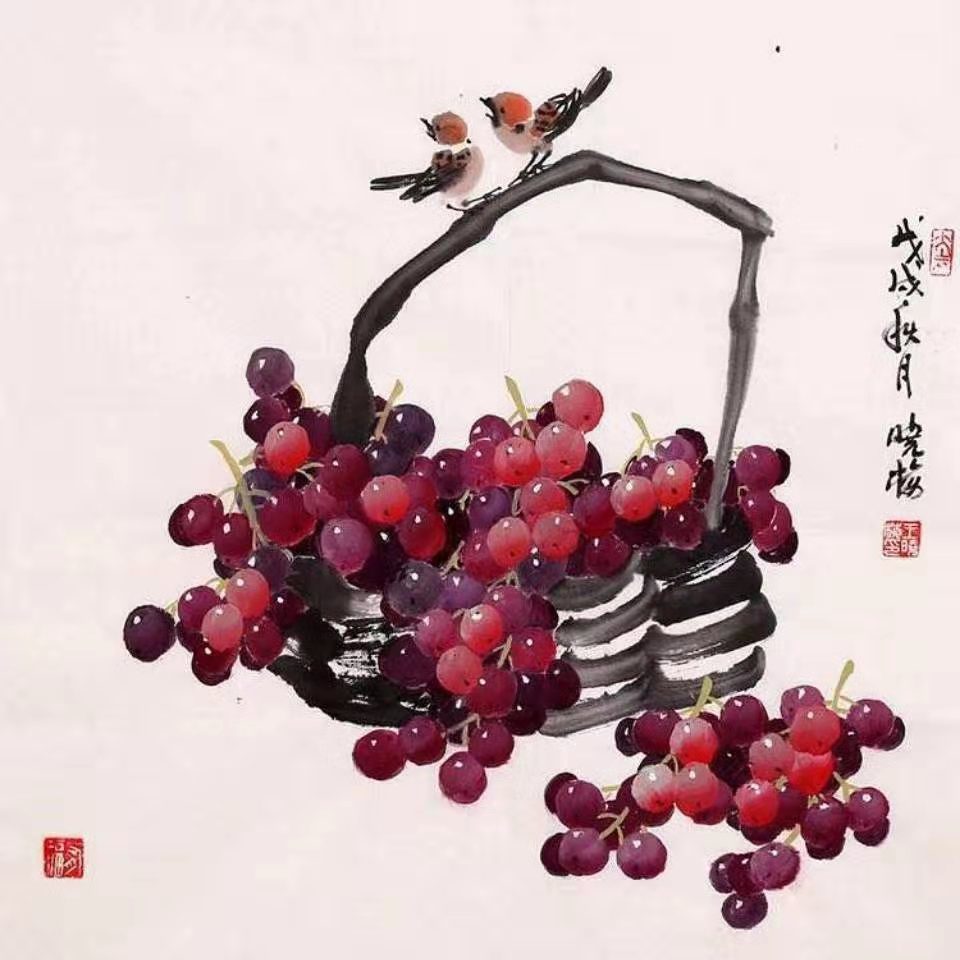 收藏推荐:王晓梅国画写意葡萄作品欣赏