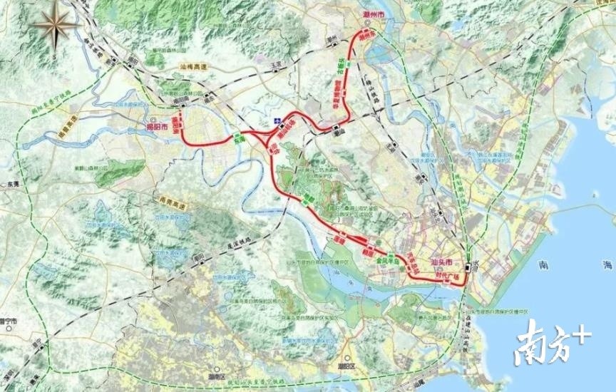 "粤东城际铁路"要来了:潮州将设4个站,揭阳将设1个站!