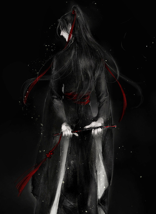 《魔道祖师》长阳画的黑衣羡,神情落寞又孤单,是我心中的老祖!