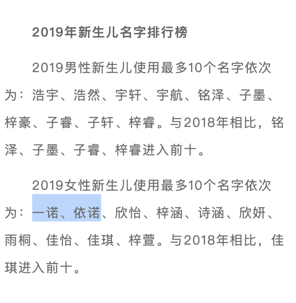 概率会比较高,比如一诺千金,给自己的"千金"取名 一诺和依诺的就不少