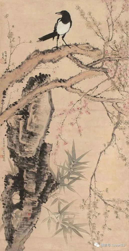 徐悲鸿画笔下的喜鹊图灵动可爱妙趣横生