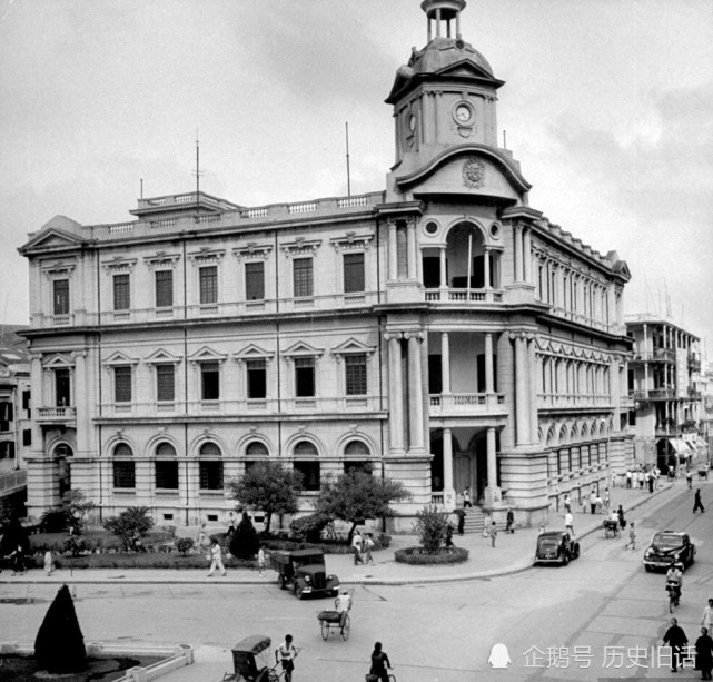 1949年澳门老照片,澳门大丰银号与满街都是欧式建筑