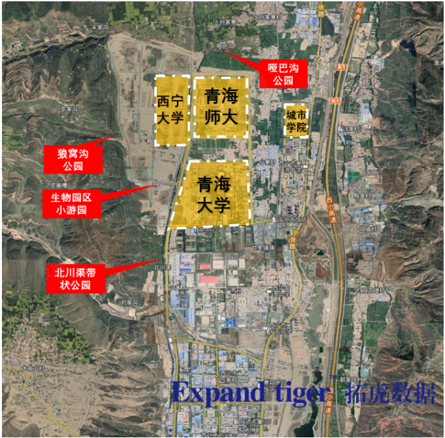 西宁大学的建设完成后,入住的师生,校内的商铺又会给这个片区带来一个