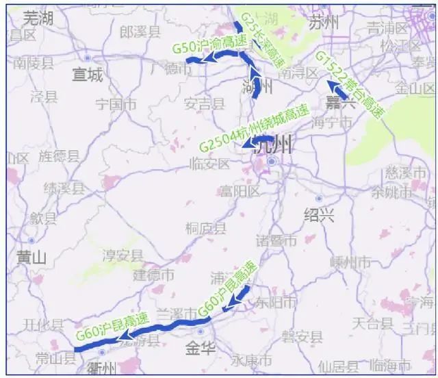 江西 出程易拥堵缓行的高速:主要是g45大广高速,g6011南韶高速,g60沪