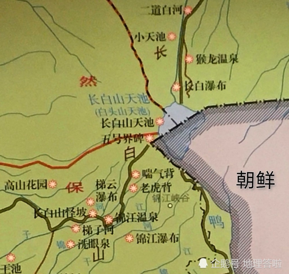 看地图学地理 长白山天池,是松花江源头 也是中国最大最深的火山湖.