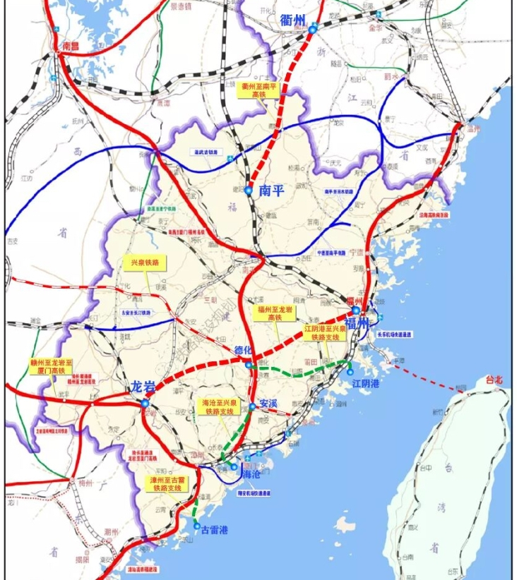 福建铁路新规划:兴泉变三叉,安溪德化成赢家?