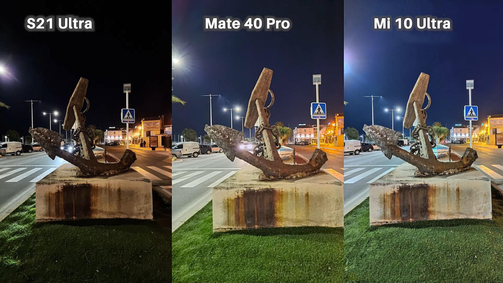 华为mate40pro/三星s21ultra/小米10至尊版夜拍对比