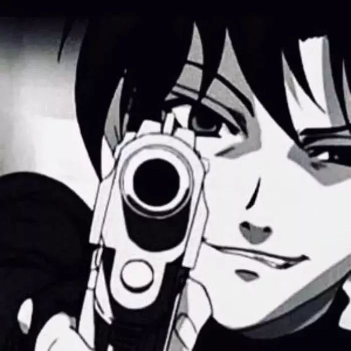 暗黑系男头丧系黑白动漫男生头像