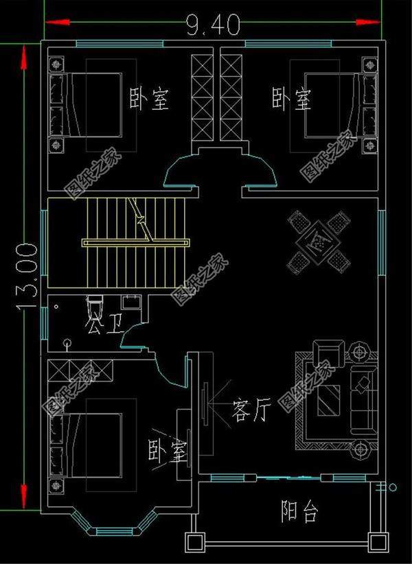 9x13米房屋设计平面图,难得一见的好户型,接地气