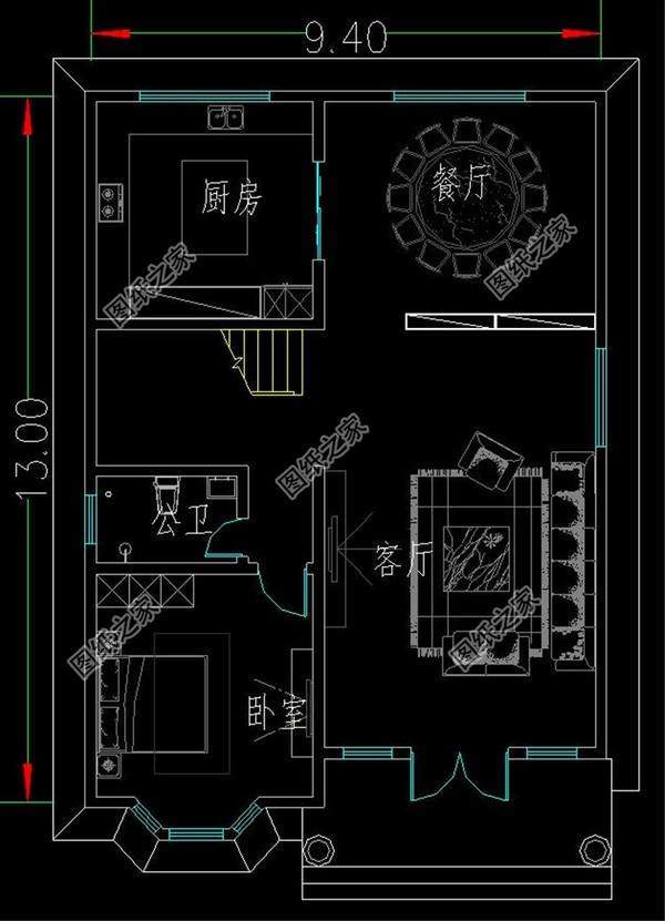 9x13米房屋设计平面图,难得一见的好户型,接地气