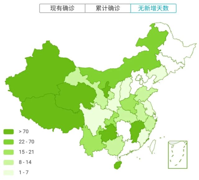 全国疫情地图    全国无新增天数情况