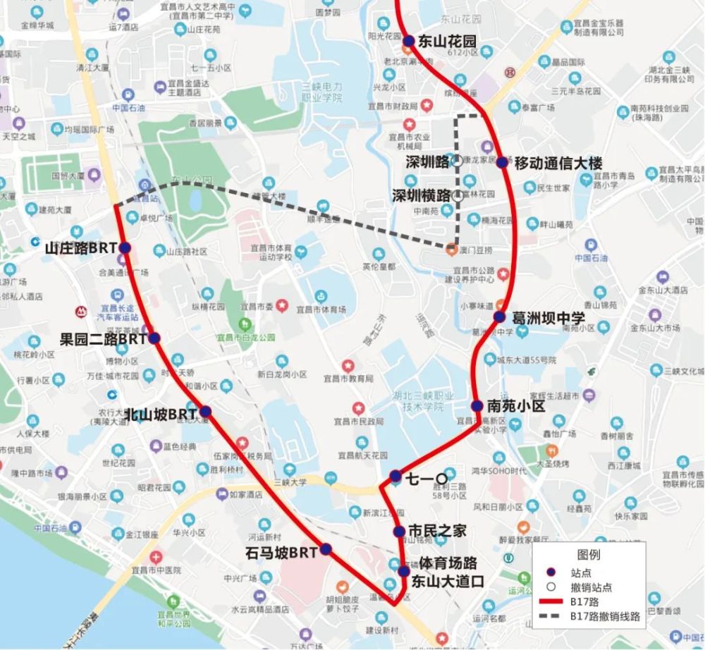 注意b17路运行线路优化调整