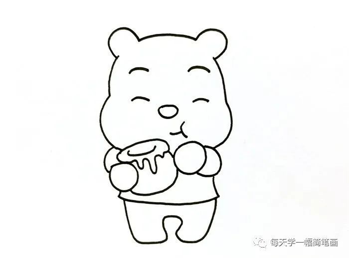 每天学一幅简笔画-小熊维尼怎么画