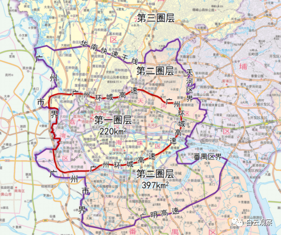 官方首次确定:广州划分"三环"!知识城和从化在同一环