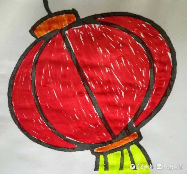 济南一幼儿园巧手绘灯笼,创意迎新年