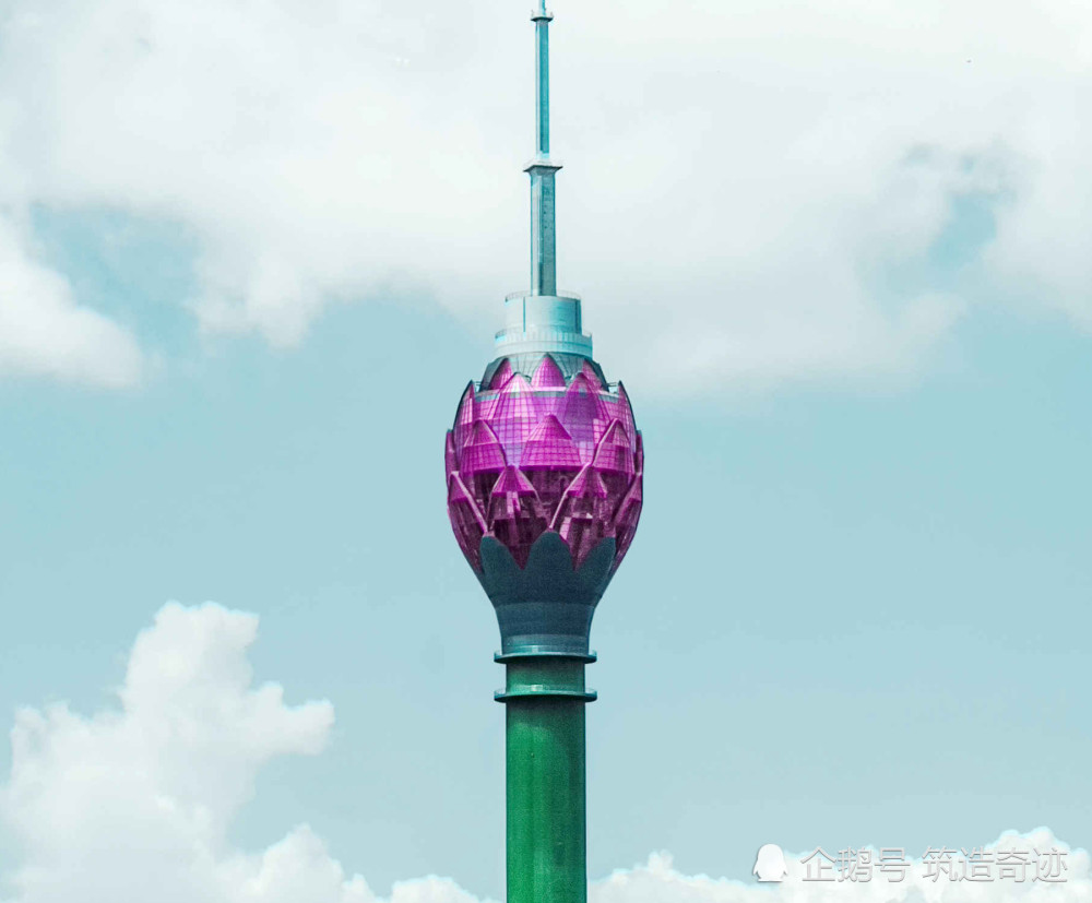科伦坡电视塔,由我国承建,仿生造型 妖艳配色,是乡土还是前卫?