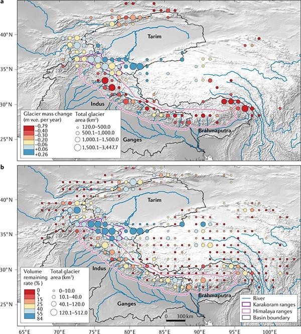 成都山地所在喜马拉雅-喀喇昆仑山脉冰川变化及其水文