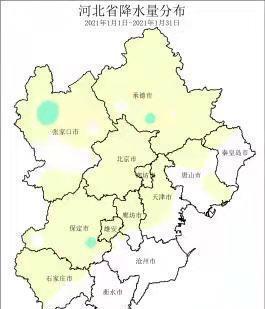 1月份河北省平均气温偏高06降水量异常偏少