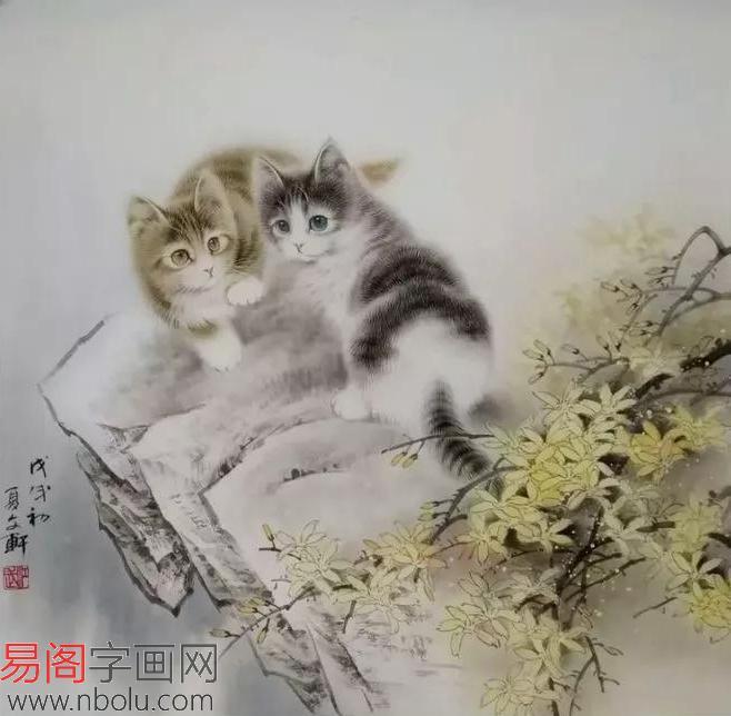 当代实力画猫名家秦文轩与他萌趣可爱的动物画