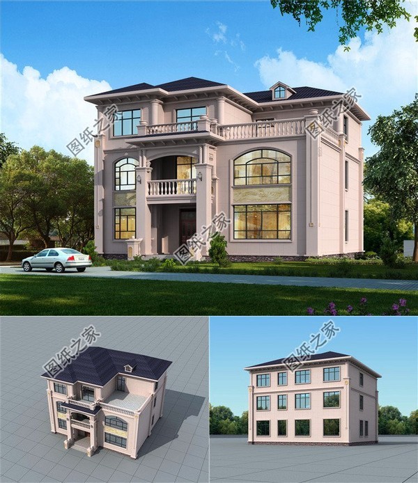 3米(含屋顶); 别墅三层户型图展示 设计功能: 一层户型:玄关,客厅