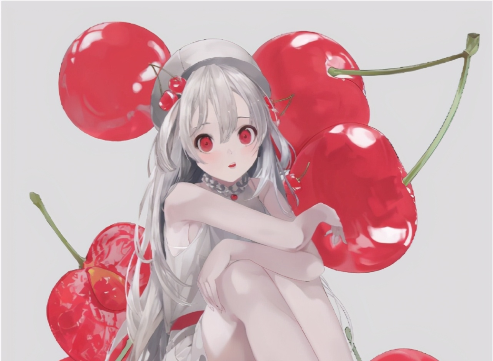 画师将水果和花朵拟人化,水果妹子很萌,花朵妹子略显忧郁