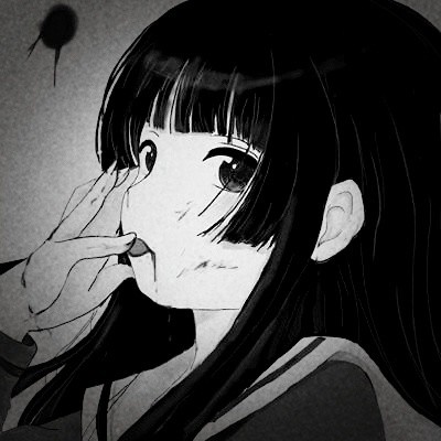动漫黑白女生头像