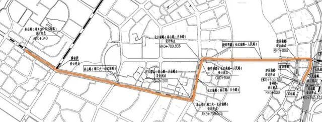 株洲智轨一期河西段试运行联调联试线路示意图