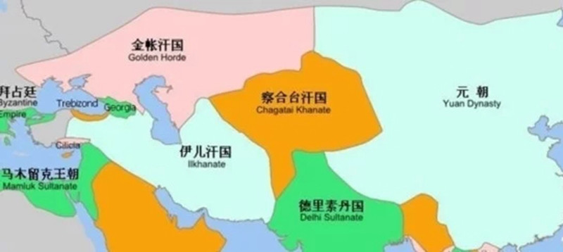 金帐汗国的版图位置.