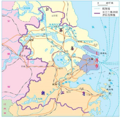 长江三角洲地图