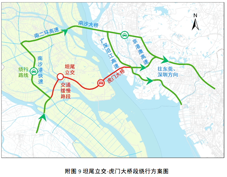 广东交警发布虎门大桥绕行路线图