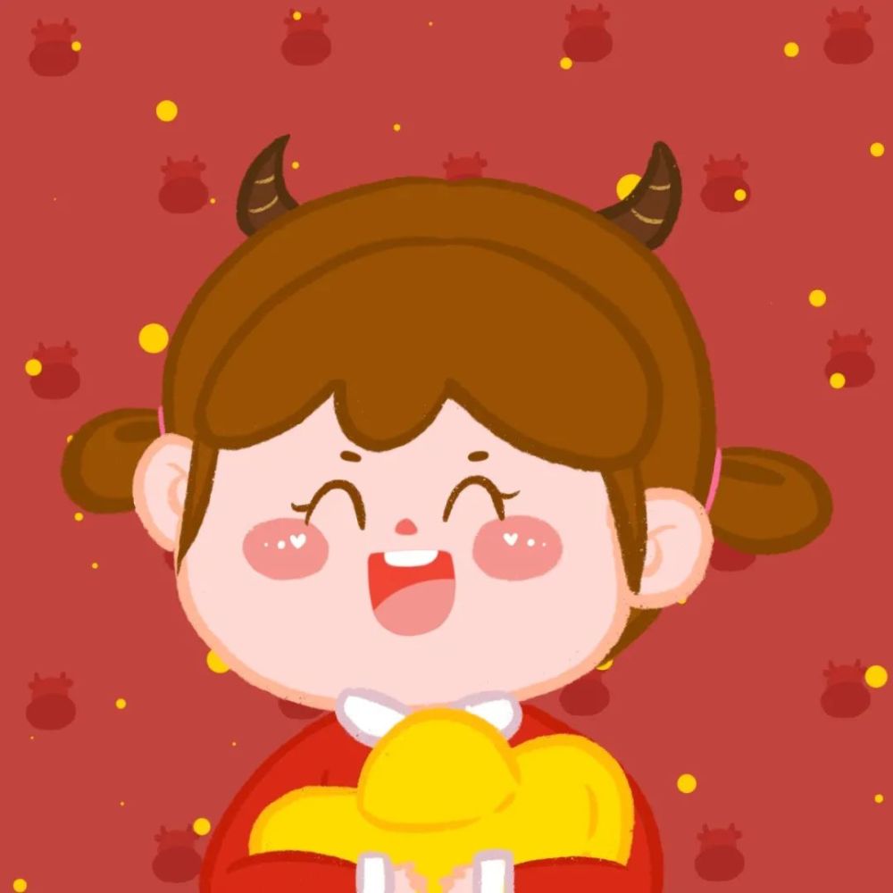 happy 牛 year | 新年快乐 | 红色头像