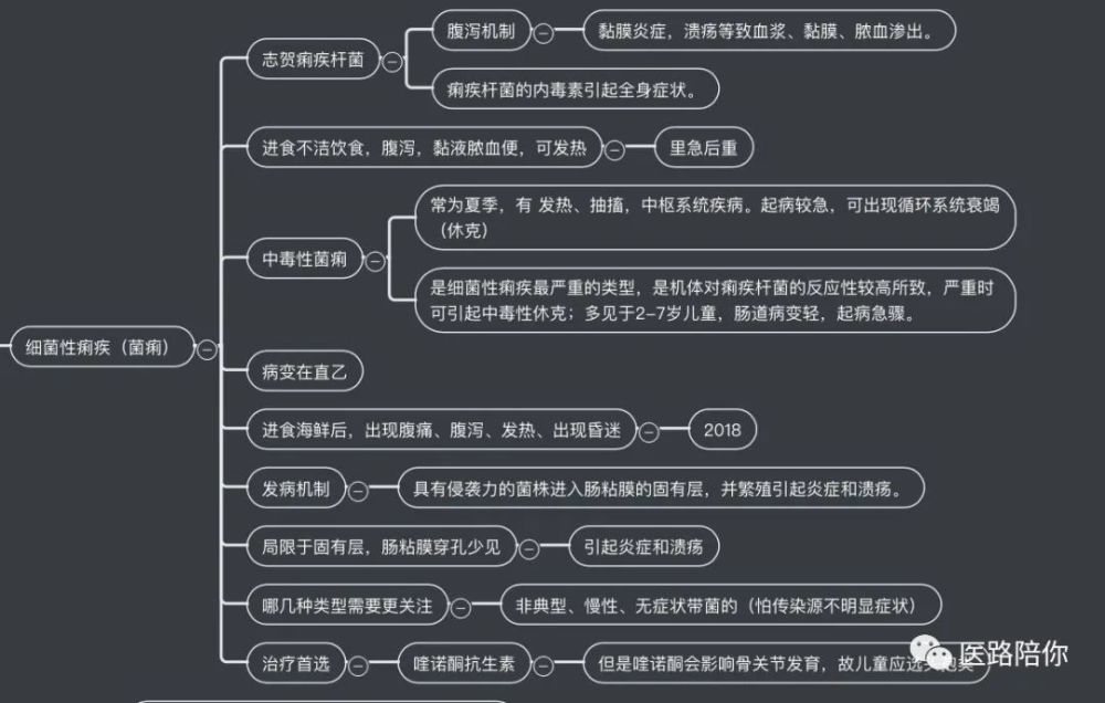 【思维导图】医考-传染病-细菌性痢疾