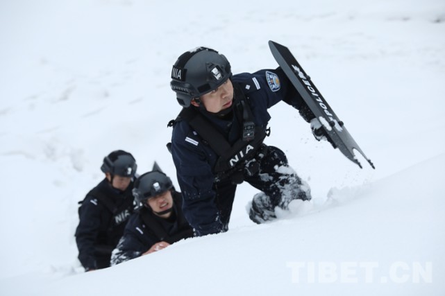 西藏林芝:踏雪巡逻
