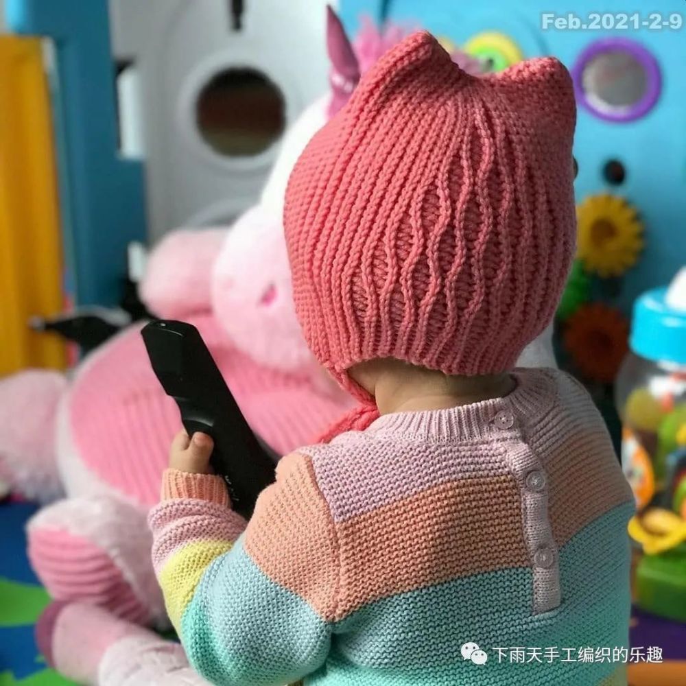 可可爱爱,儿童手工编织衣,春节假期织起来【下雨天手工】