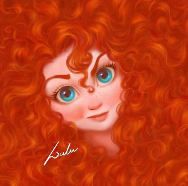 当迪士尼公主发量变多,爱丽儿红发太亮眼,艾莎女王让
