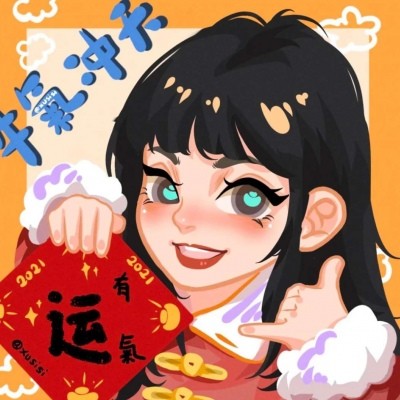 2021新年卡通女孩头像,2021新年头像女生卡通 2021年新年闺蜜女生头像