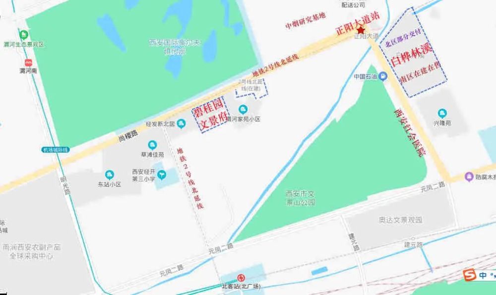 尚稷路板块位置示意图 这里的居住围绕尚稷路南侧和正阳大道东侧