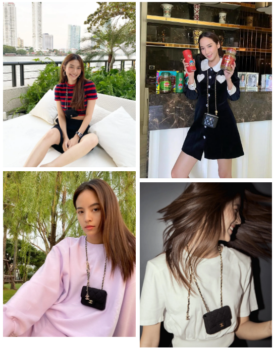 还发现一些有趣的小趋势:泰国女明星最近都流行真背包,把chanel包包挂