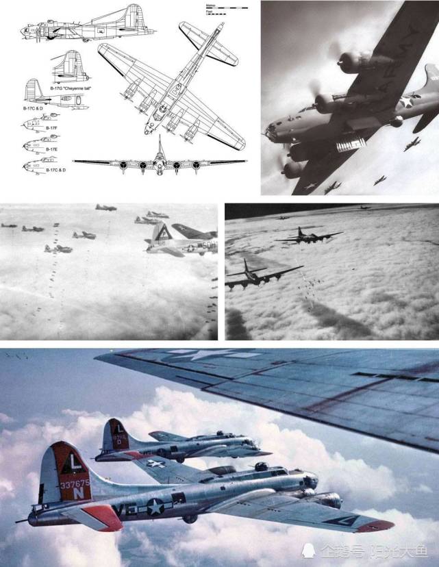 二战美军战机10-b-17"空中堡垒"重型轰炸机