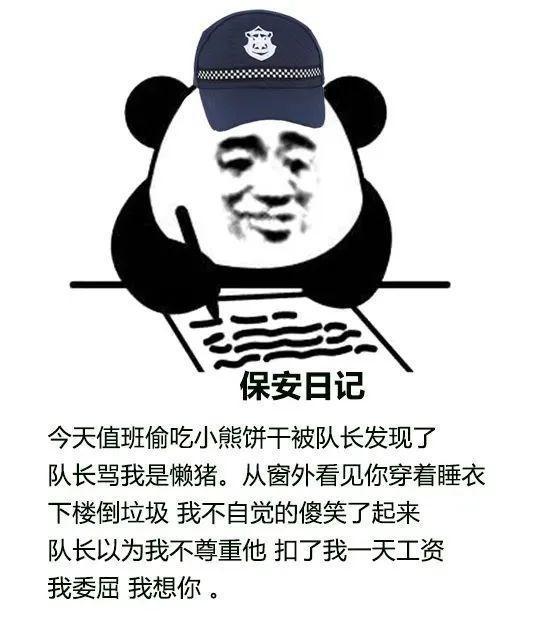 熊猫头表情包:我是一名保安 保你一生平安