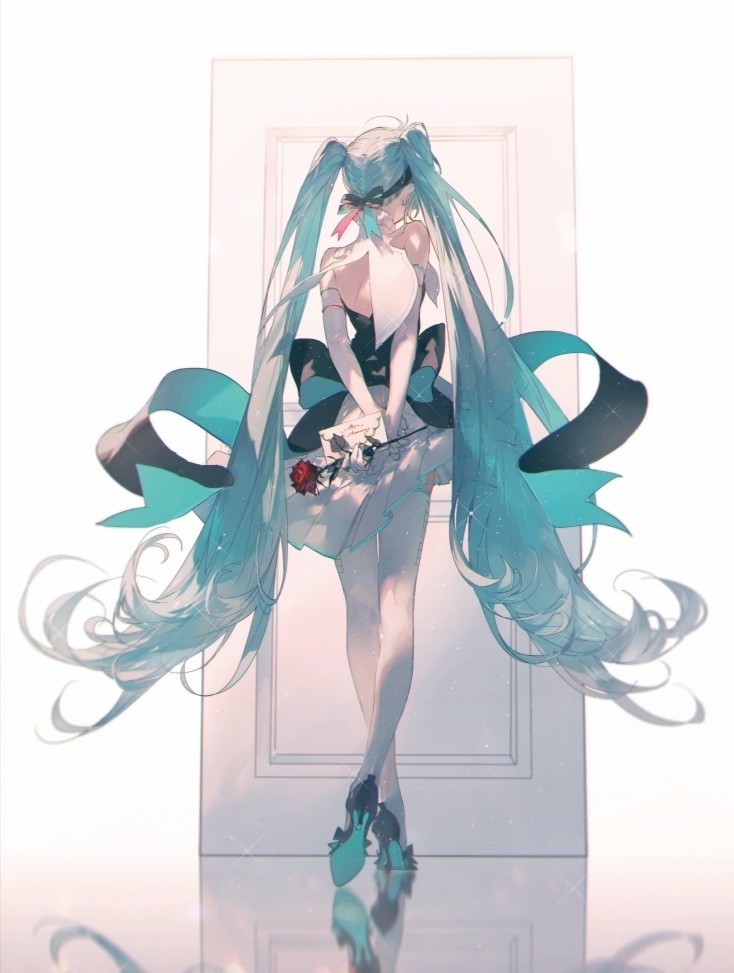 画师笔下的初音未来,侧身,背影,三分身都很漂亮