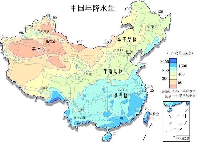 8张地理地图,了解中国的地势地貌划分,以及气候和人口