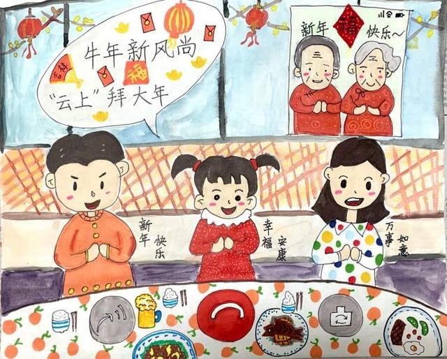 漫画引领牛年新风尚,居民区为"就地过年"来沪人员送温暖