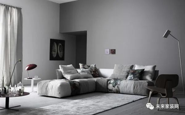 搭配灰色布艺沙发的客厅装修设计,简洁又不失质感!