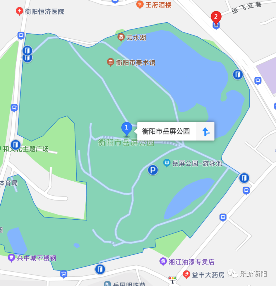 公共交通路线:可搭乘133路,140路,145路等公交线路至「岳屏公园东门」