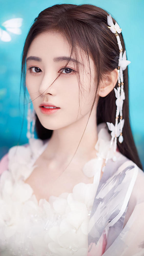 明星壁纸丨鞠婧祎第六期,2021最美粉色透纱小清新写真