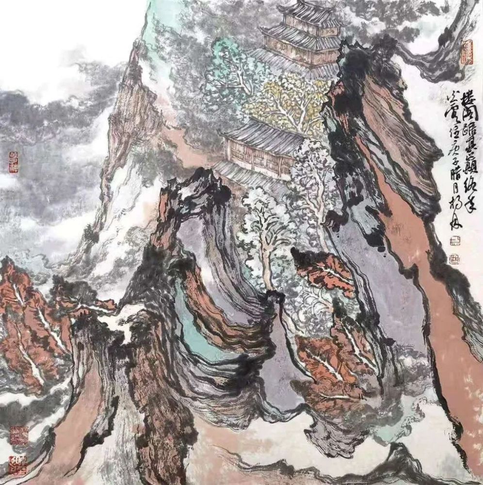 画家杨林财神印趣画