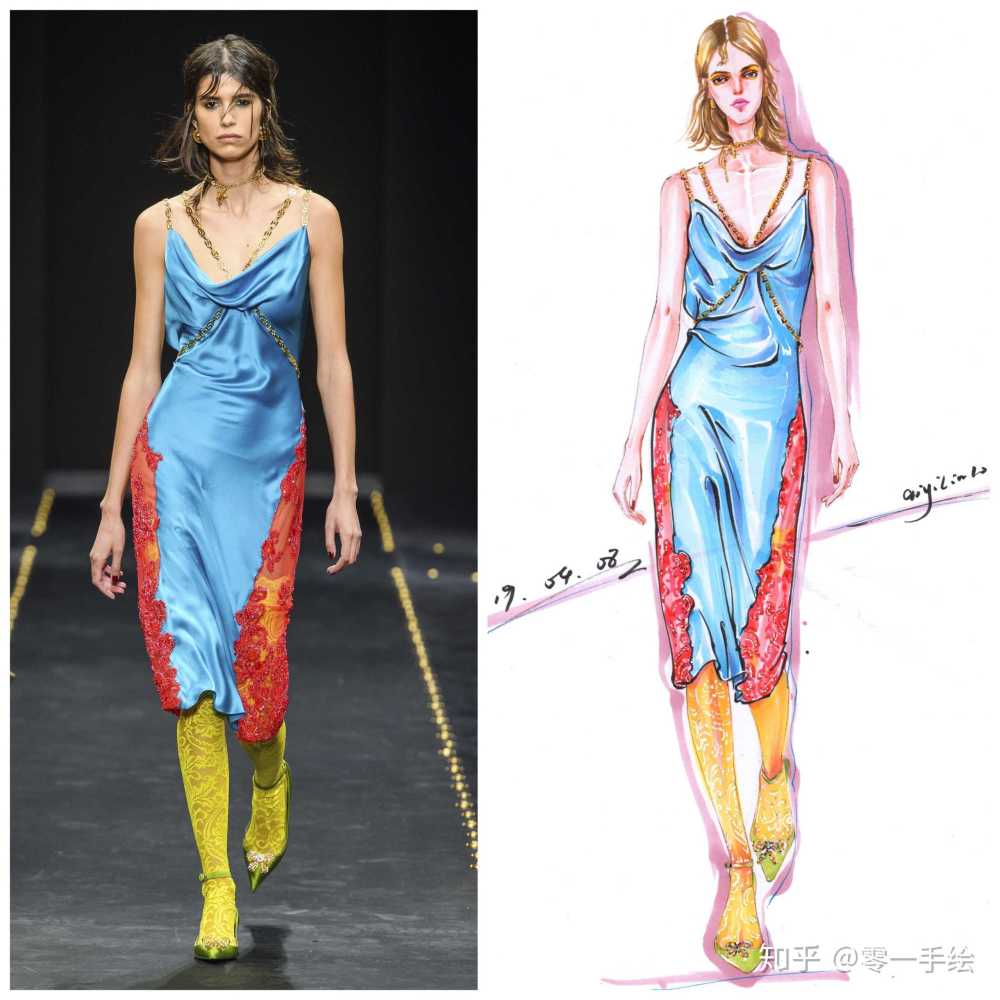 服装设计手绘系列-versace2019秋冬